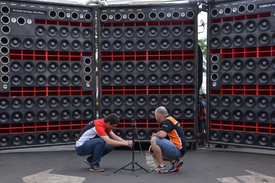 Preparação para a medição do som.(Leandro Joaquim)